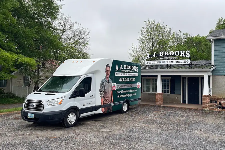 van and building for AJ Brooks Building & Remodeling